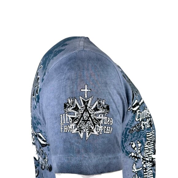 Archaic by Affliction Men's T-Shirt Base Biker MMA Y2K - Picture 7 of 9